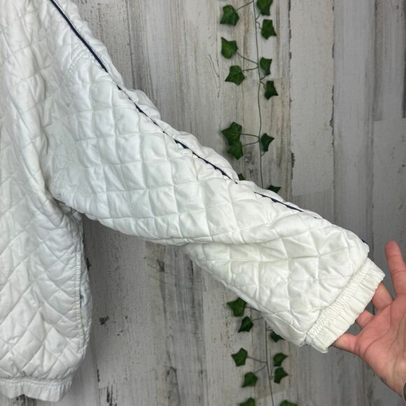 Nike Big Swoosh Quilted Full Zip White Windbreaker Jacket Size XL 16/18 90's - Picture 6 of 12